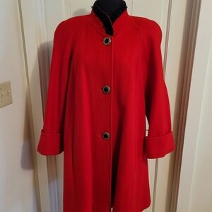 Chic Red Women's Swing Coat